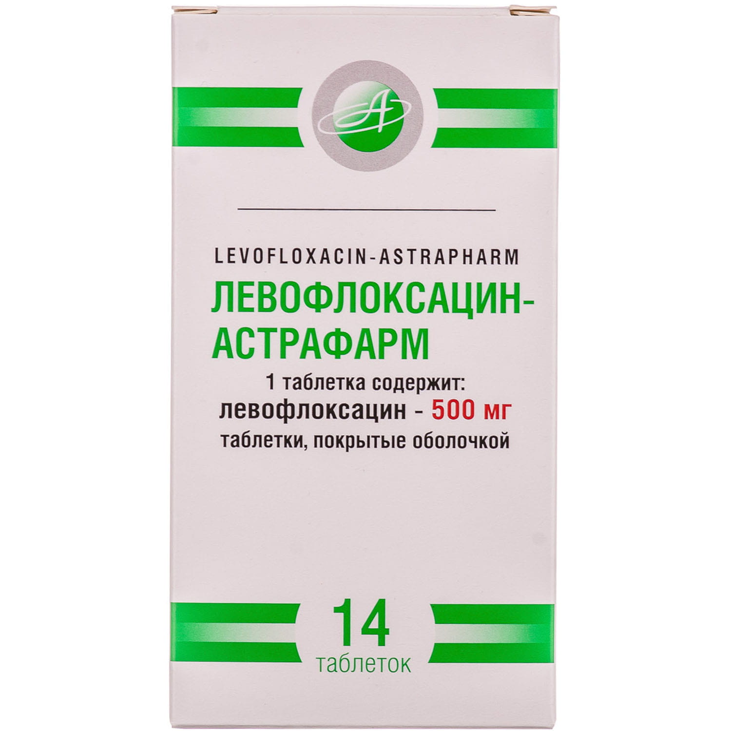 Левофлоксацин-Астрафарм таблетки вкриті оболонкою 500 мг №14
